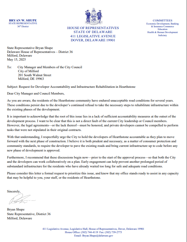 Shupe letter